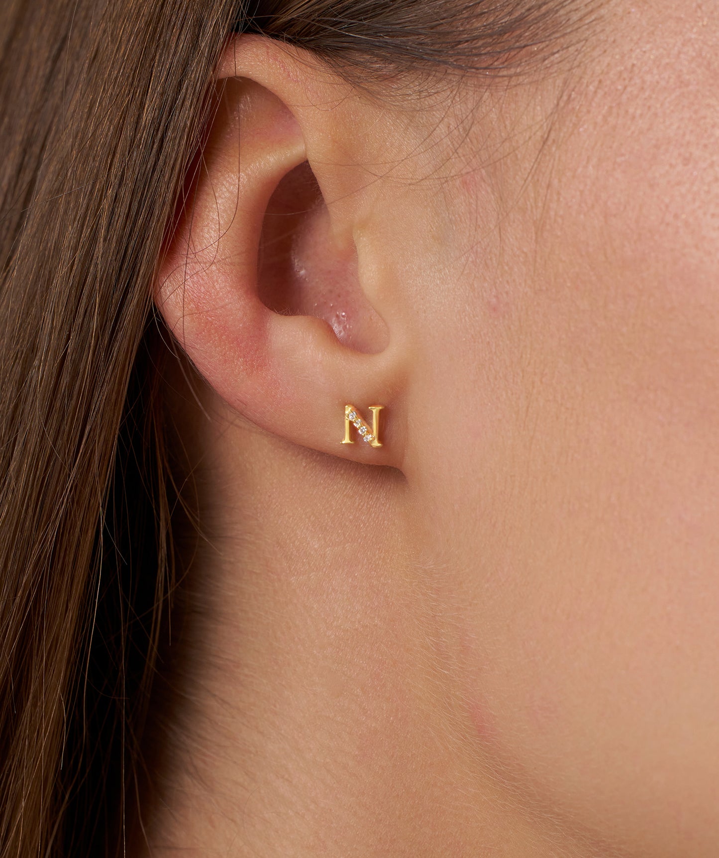 Monogram 'N' Diamond Earrings