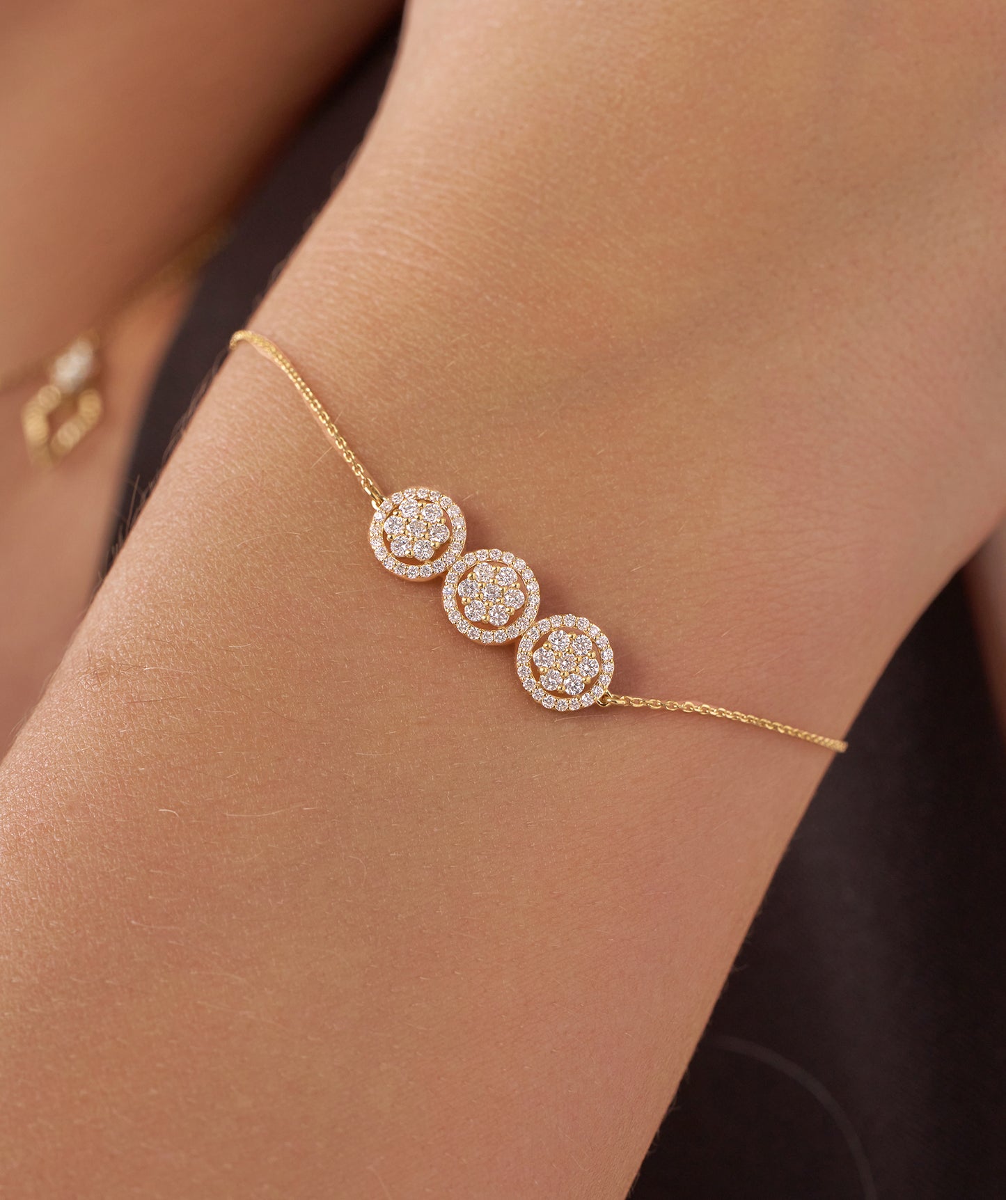 Triple Halo Diamond Elegance Bracelet