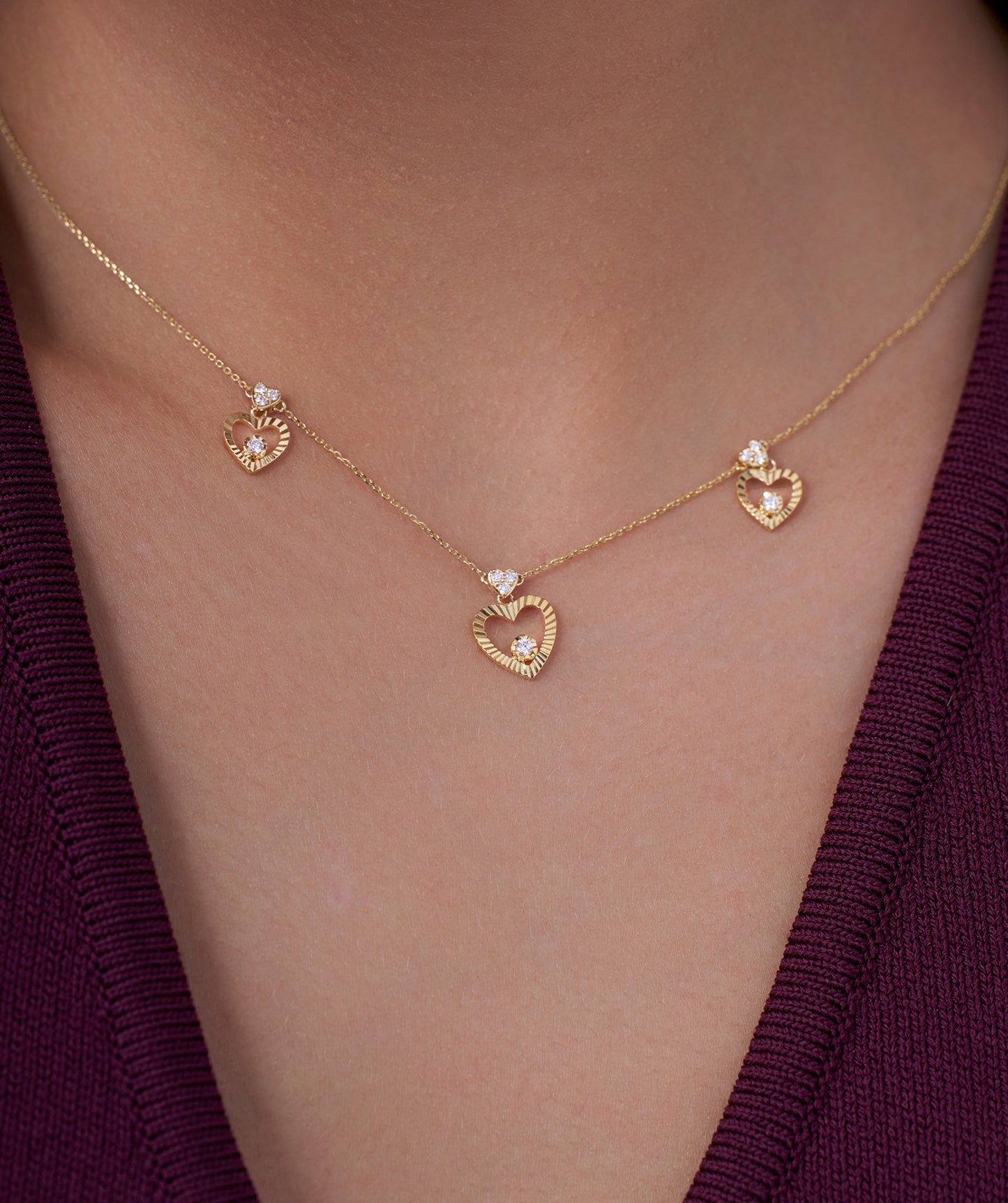 14K Gold Heart Medallion Necklace