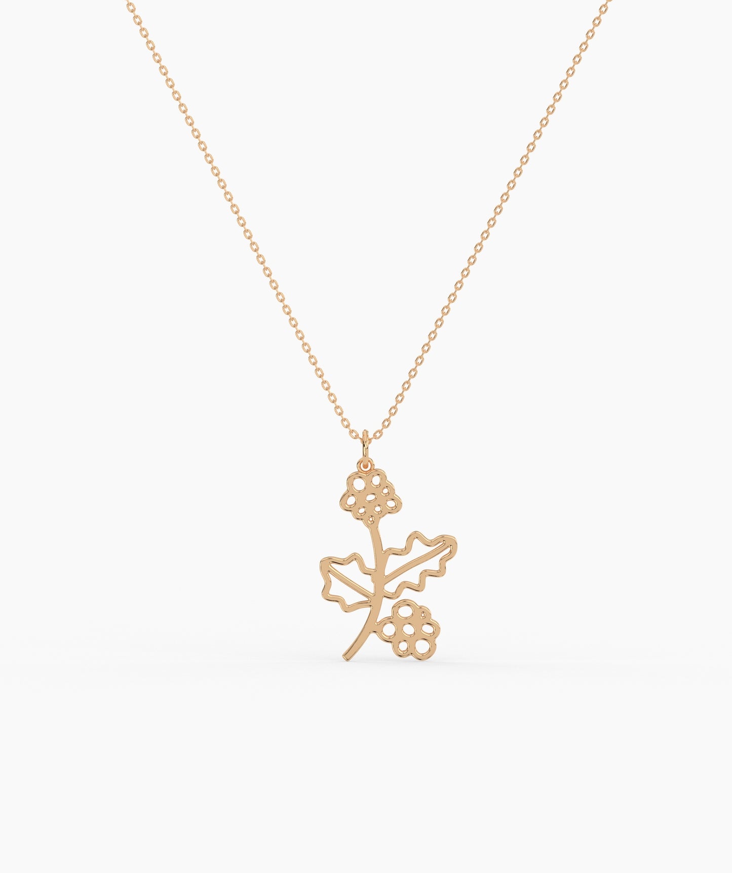 Personalized Birth Flower with Name Cut-Out Pendant Necklace