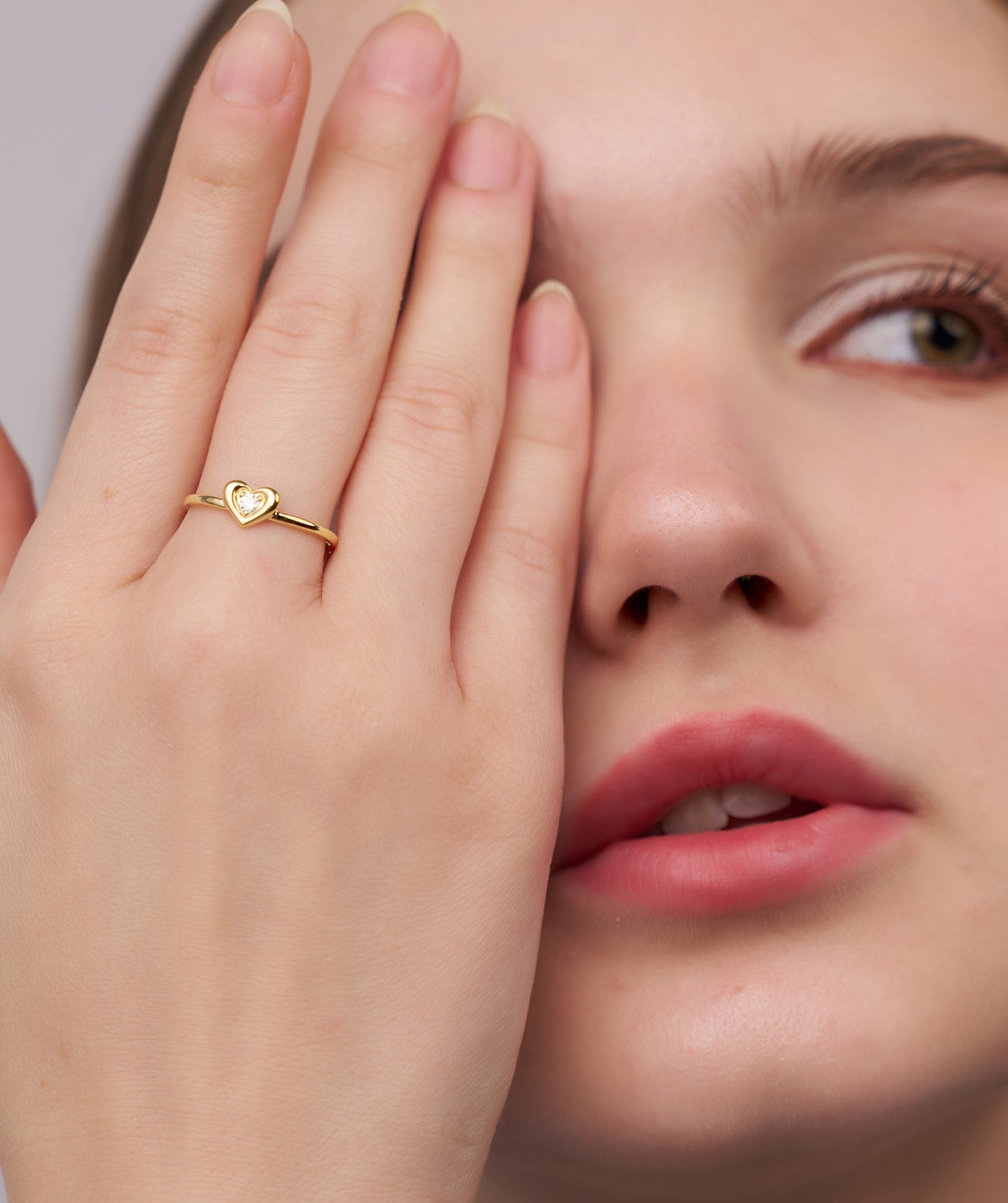 Tiny Heart Diamond Ring