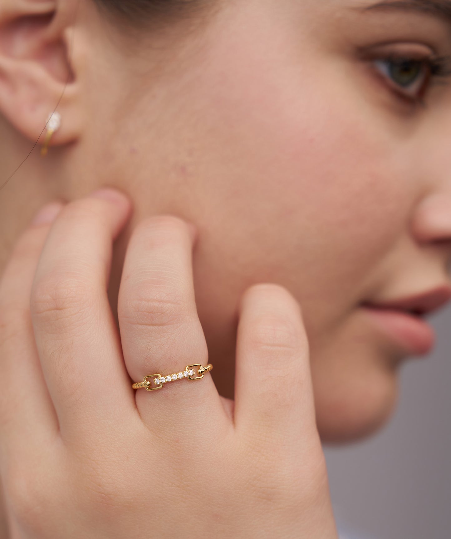 Rope Link Diamond Band