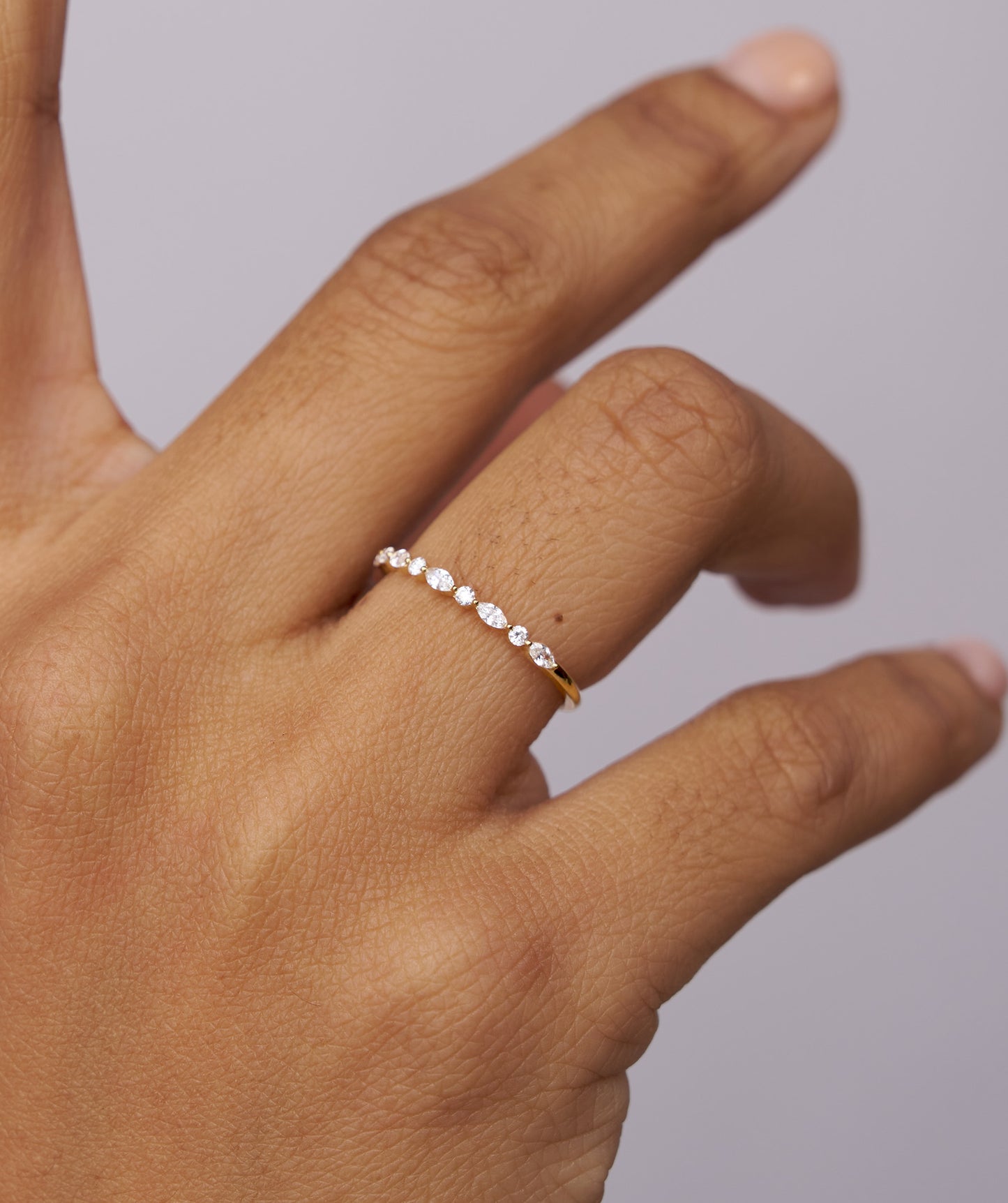 Diamond Band with Unique Stone Shapes