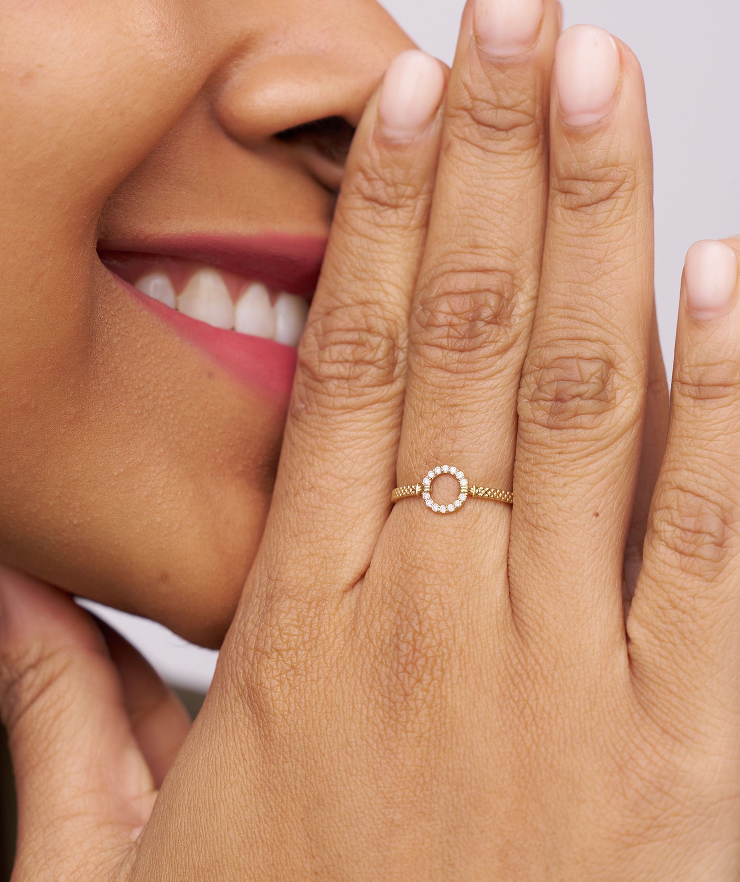 14K Gold Circle Ring
