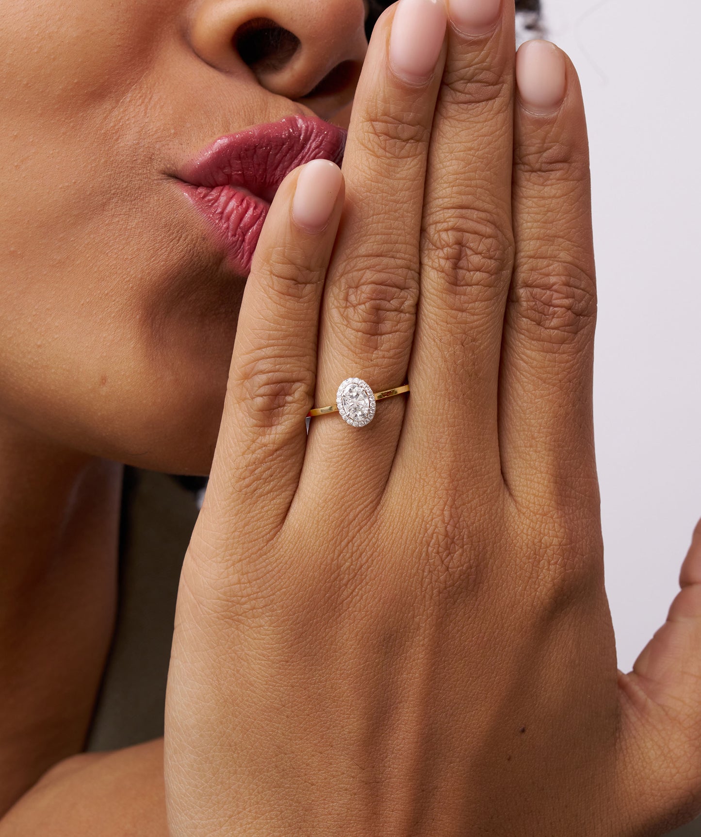 Classic Spark 14K Gold Halo Ring