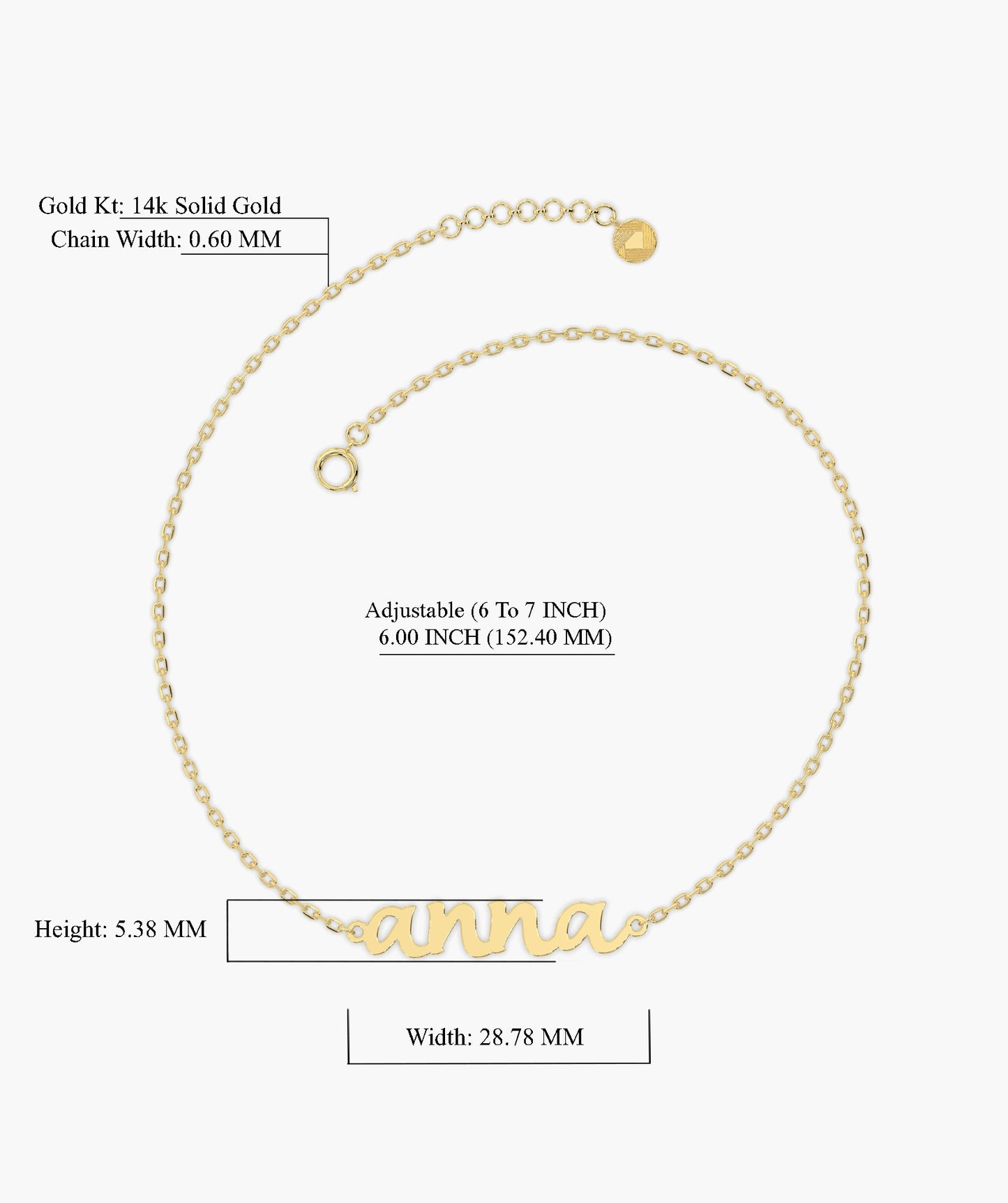 14K Gold Personalized Bracelet