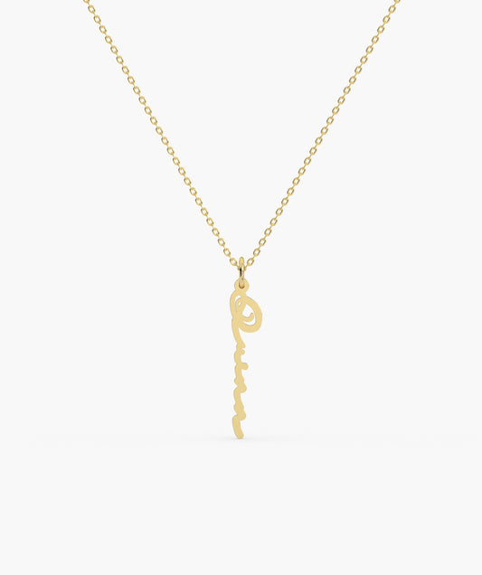 14K Gold Vertical Name Necklace