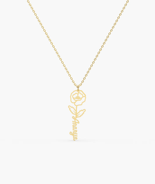 Blossoming Marilyn Name Pendant
