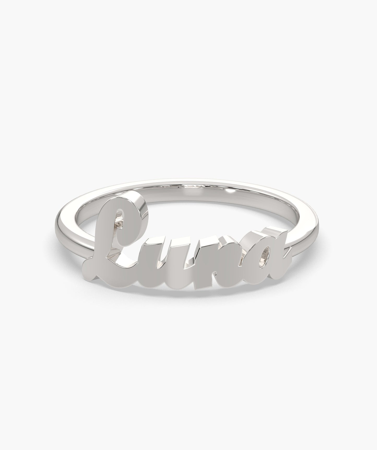 14K Rose Gold "Luna" Name Ring