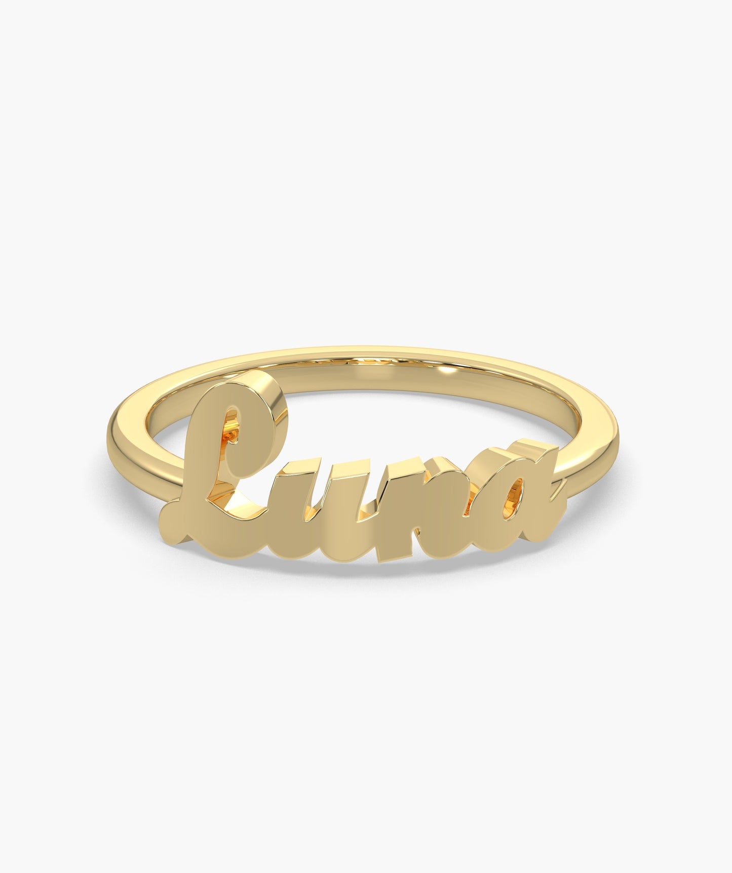 14K Rose Gold "Luna" Name Ring