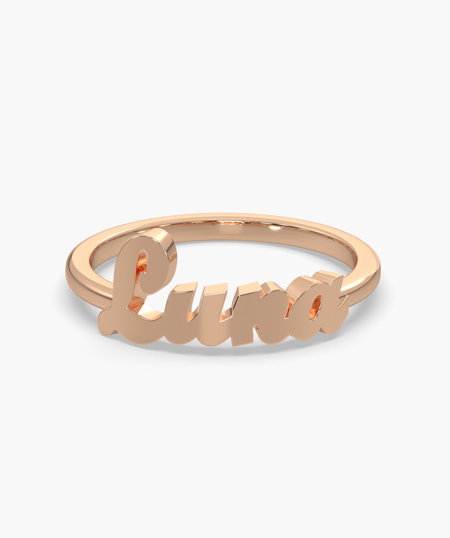 14K Rose Gold "Luna" Name Ring