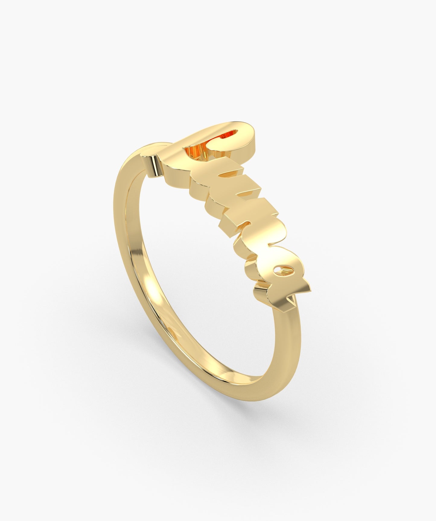 14K Rose Gold "Luna" Name Ring