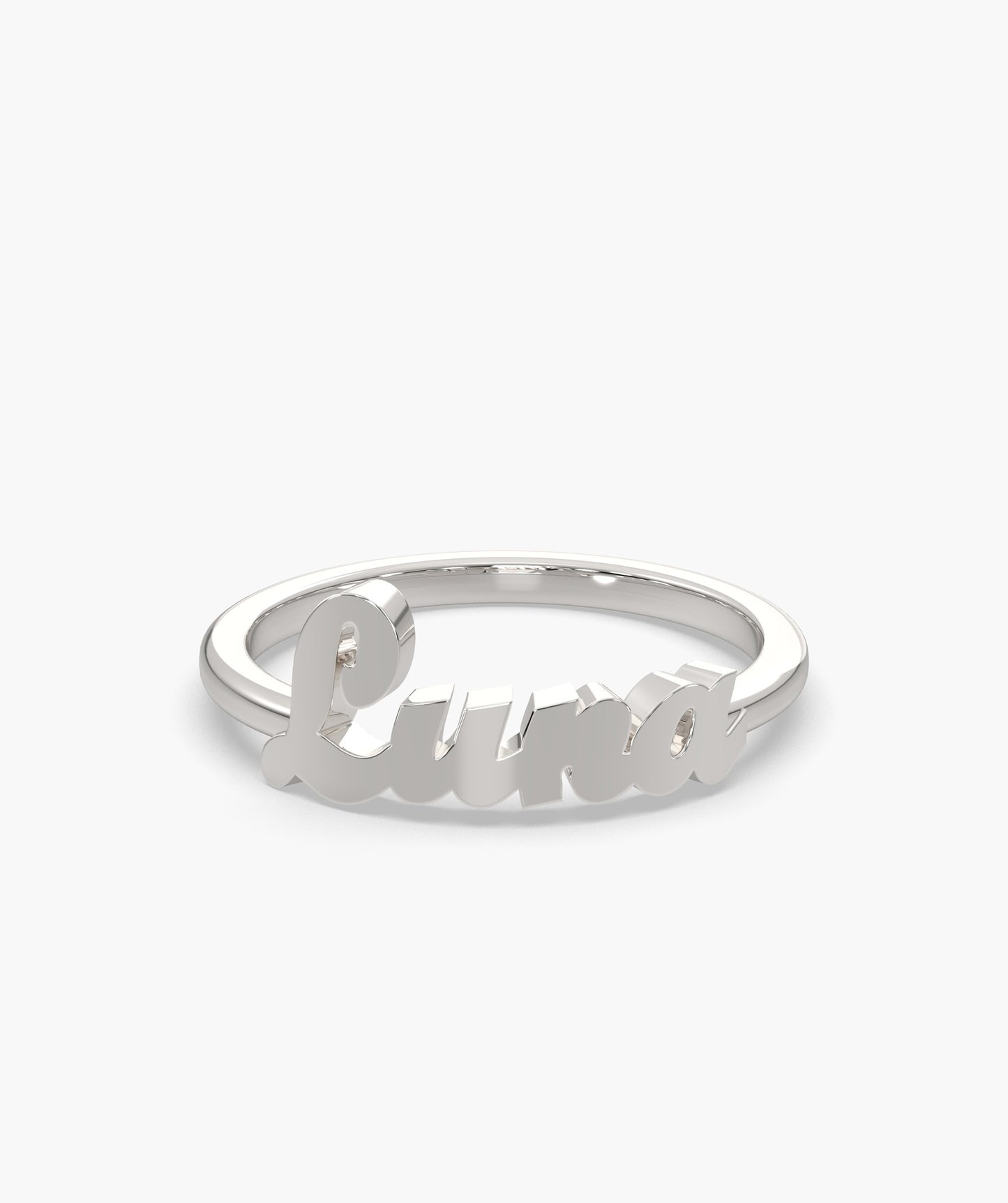14K Rose Gold "Luna" Name Ring