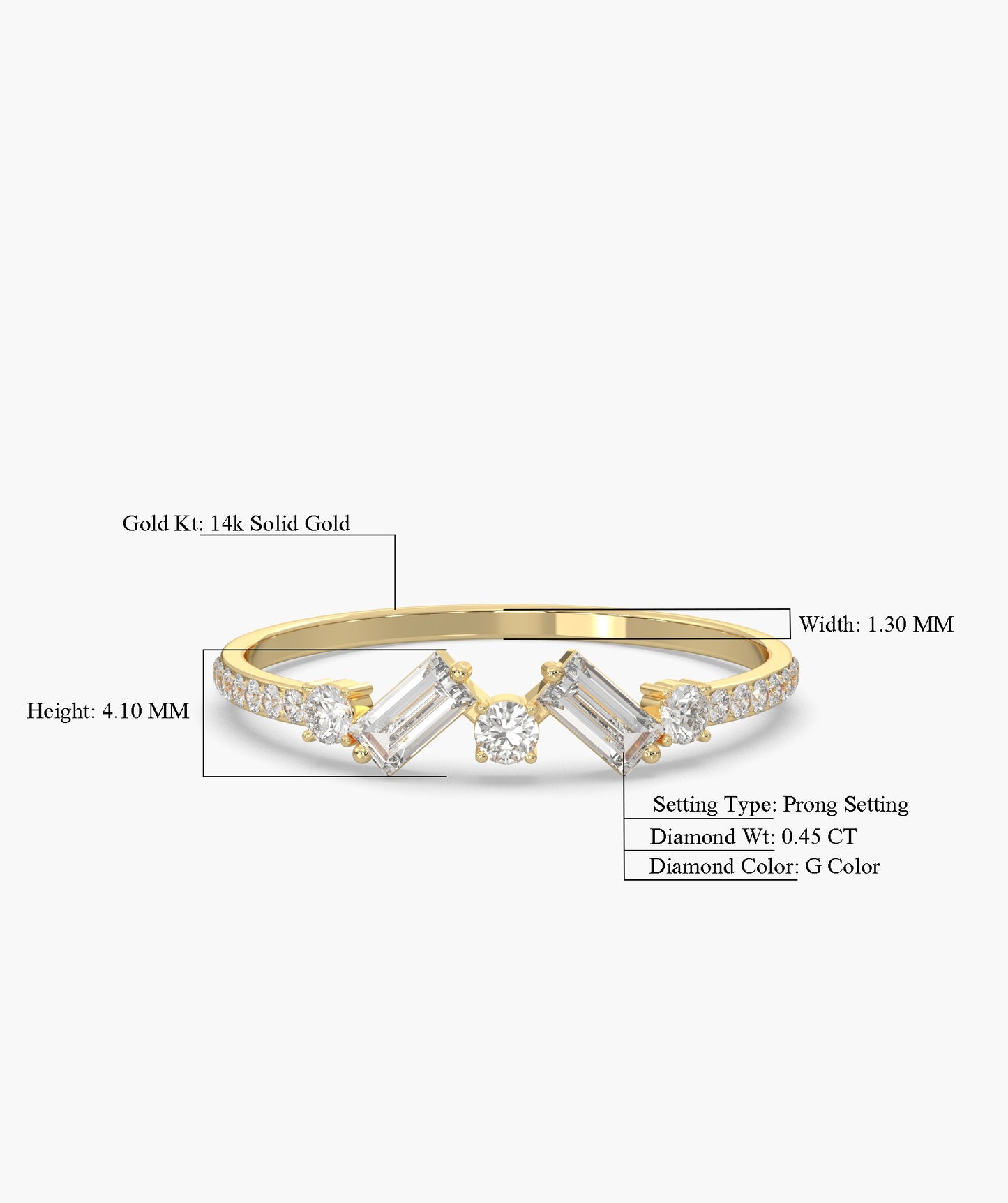 Celestial Shine Baguette Diamond Ring