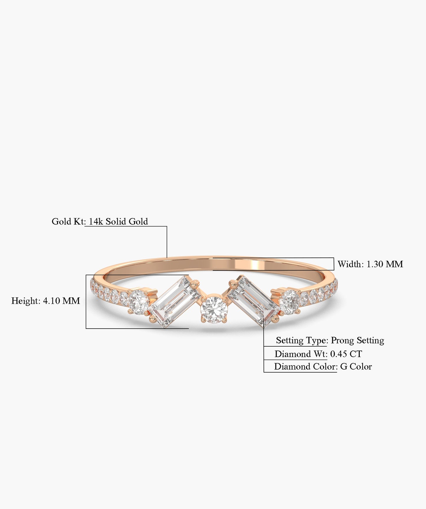Celestial Shine Baguette Diamond Ring