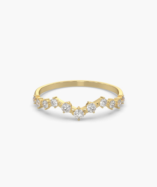 Diamond Zig-Zag Stacking Ring