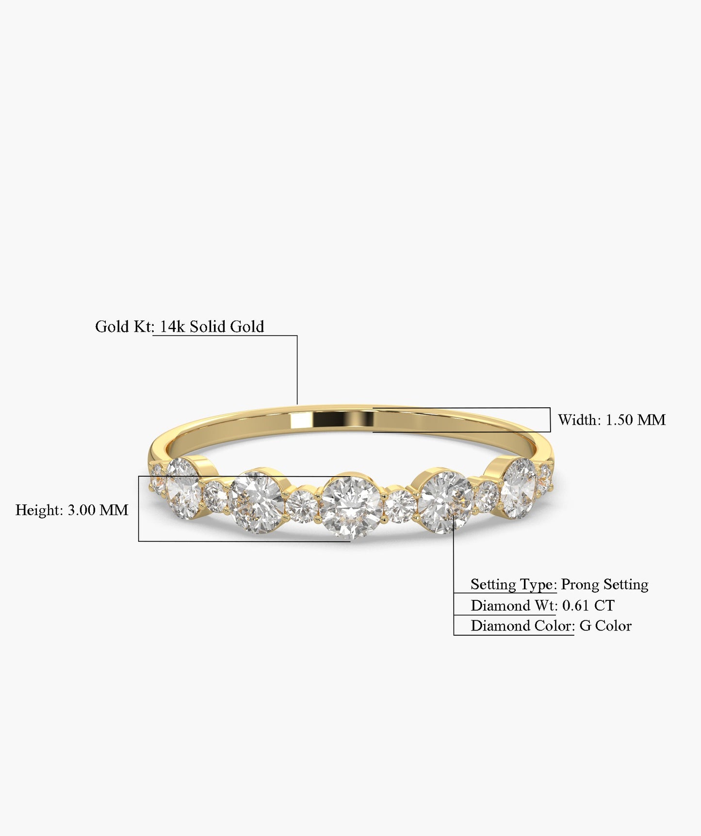 Precious Diamonds Gold Band