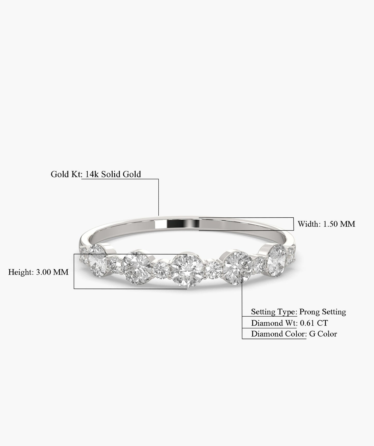Precious Diamonds Gold Band
