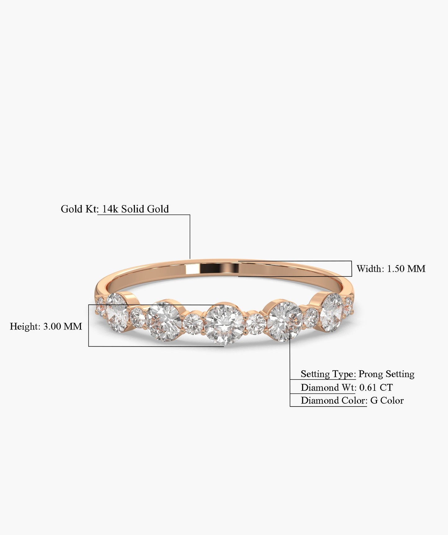 Precious Diamonds Gold Band