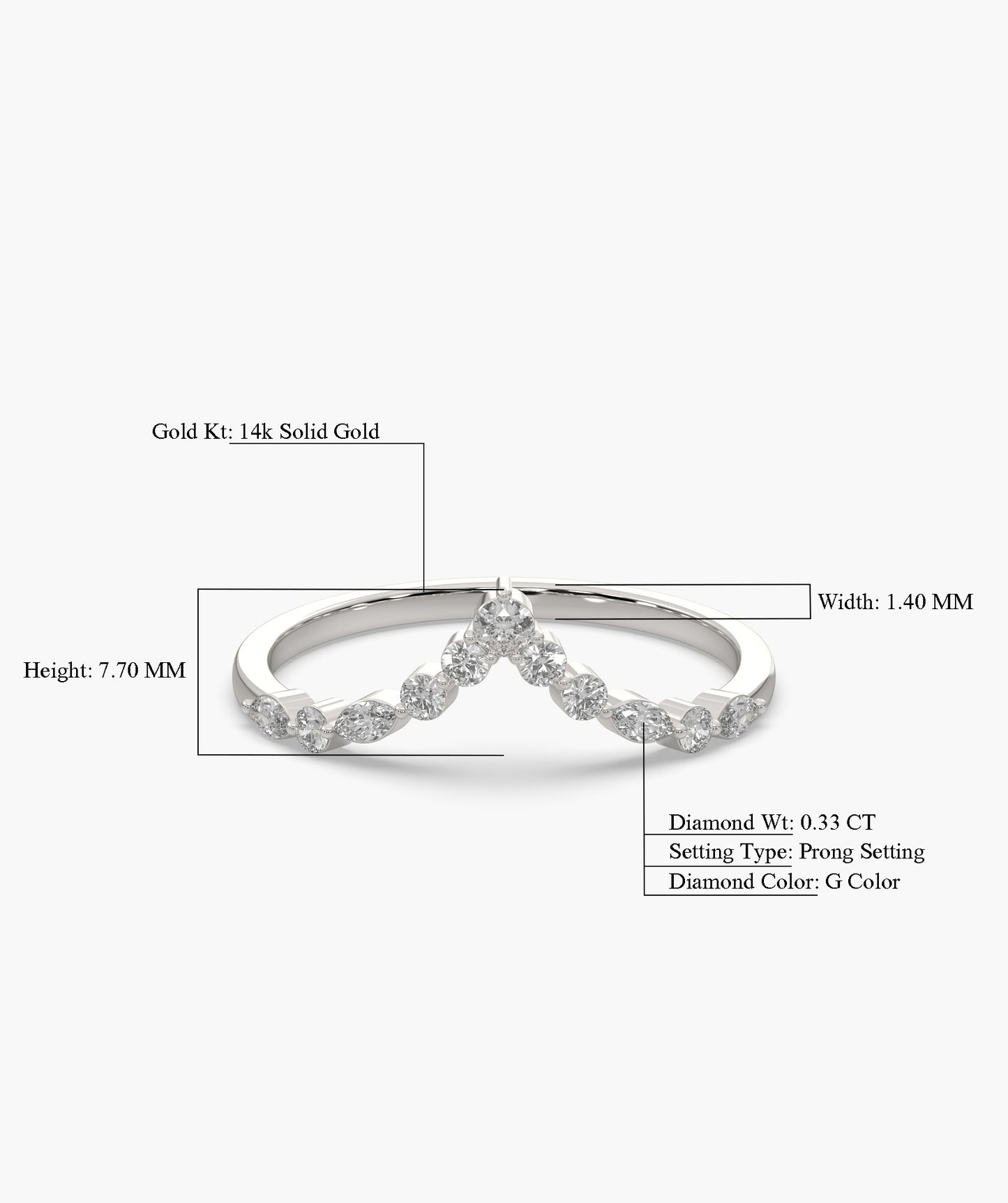 Diamond Chevron Ring