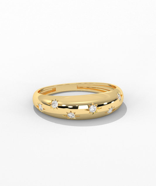 14K Gold Diamond Split-Band Ring