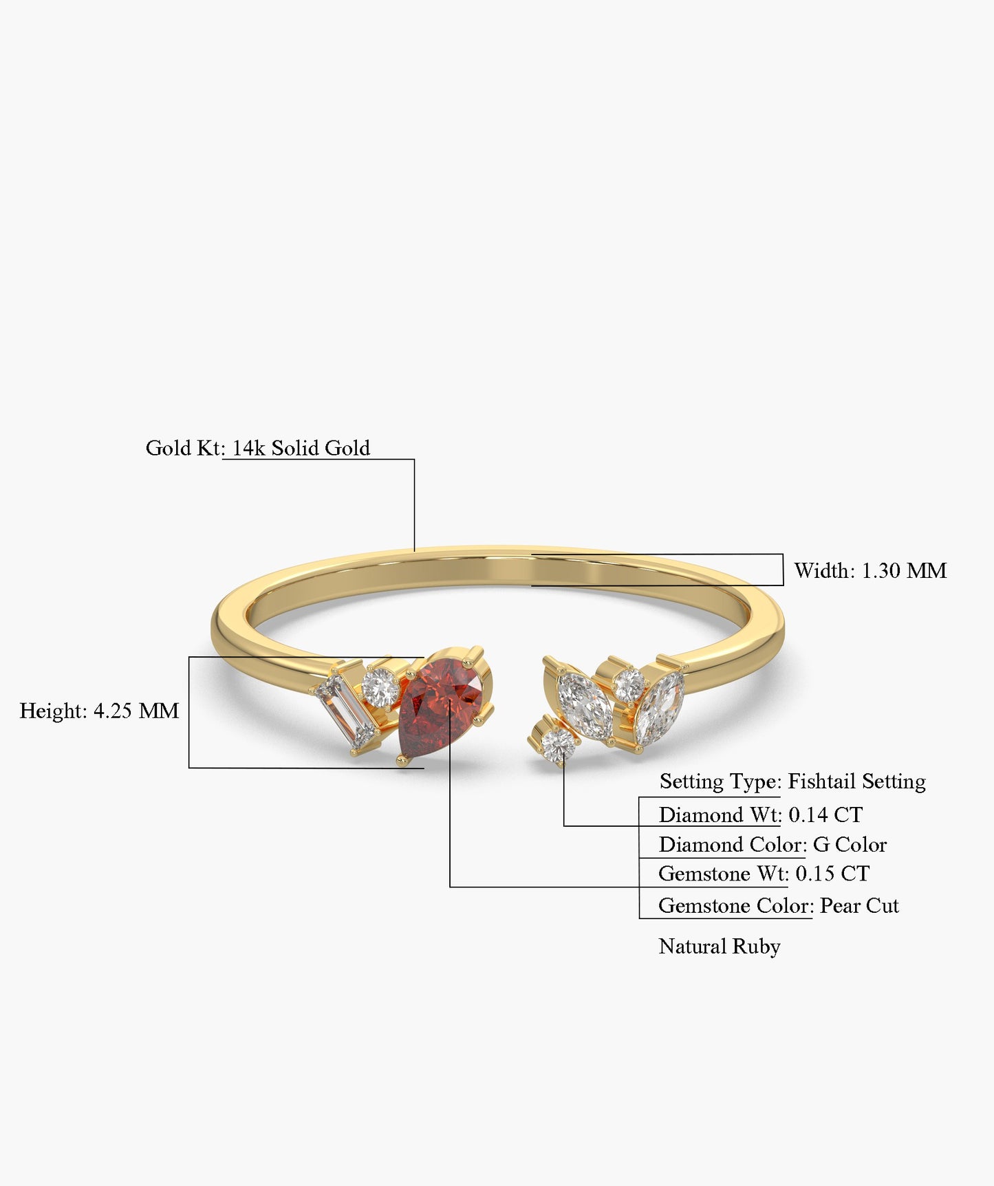Heart-Cut Garnet & Diamond Cluster Ring