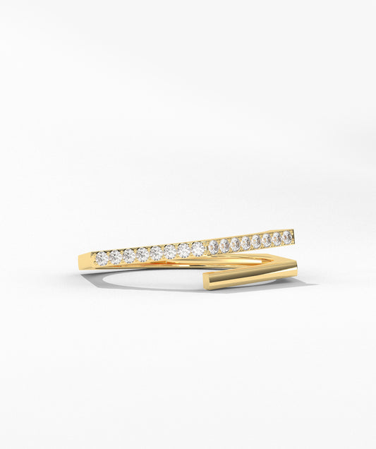 Geometric Diamond Open Wrap Ring