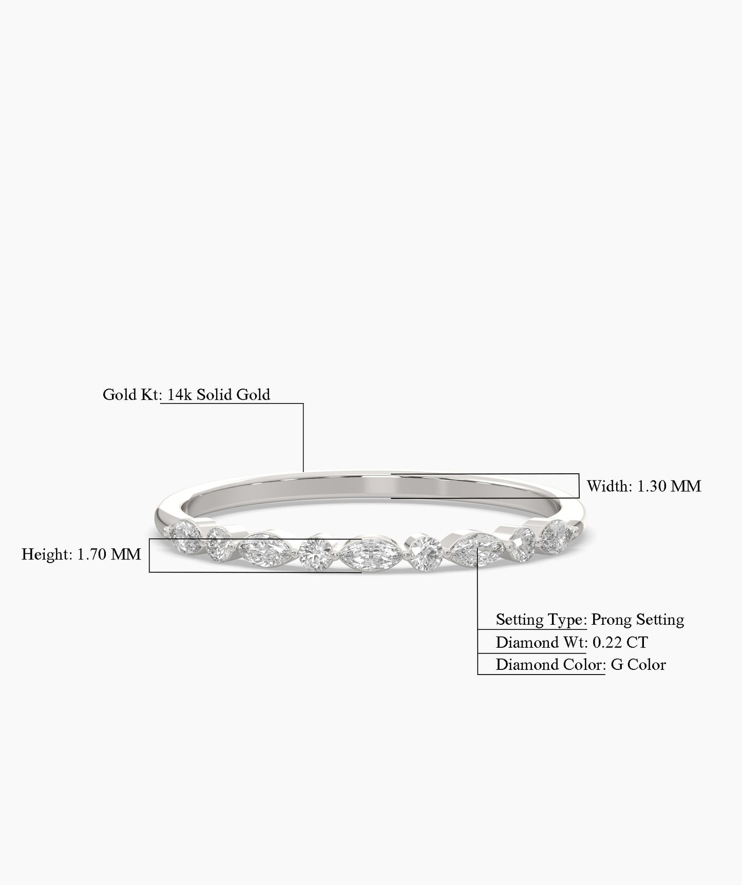 Diamond Band with Unique Stone Shapes