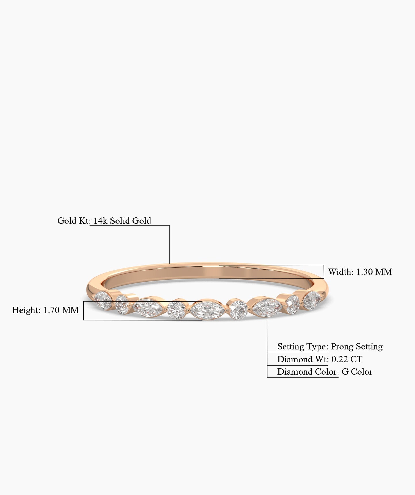 Diamond Band with Unique Stone Shapes