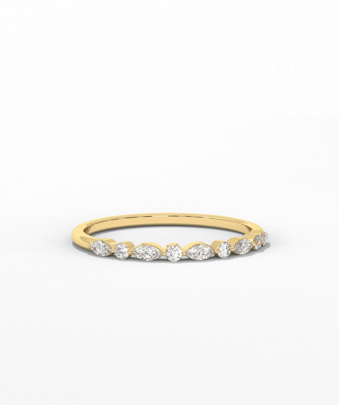 Diamond Band with Unique Stone Shapes
