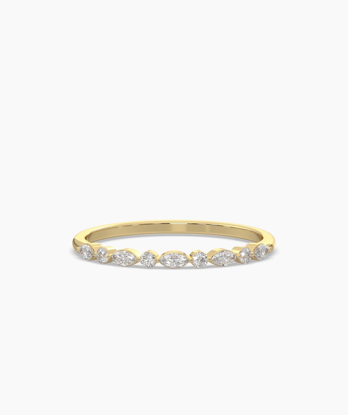 Diamond Band with Unique Stone Shapes