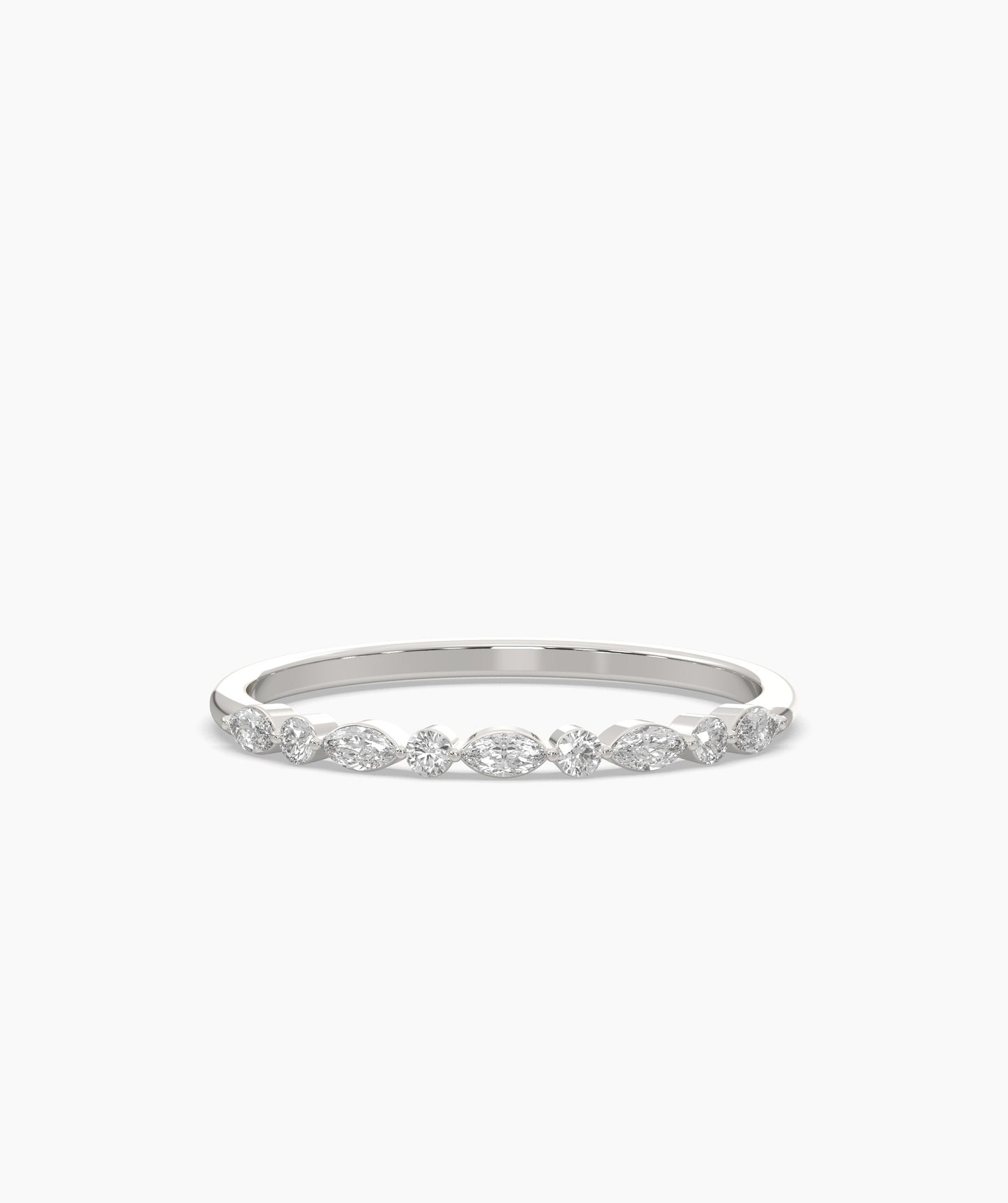 Diamond Band with Unique Stone Shapes