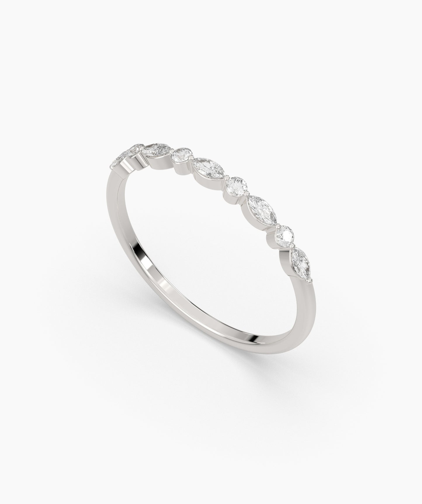 Diamond Band with Unique Stone Shapes