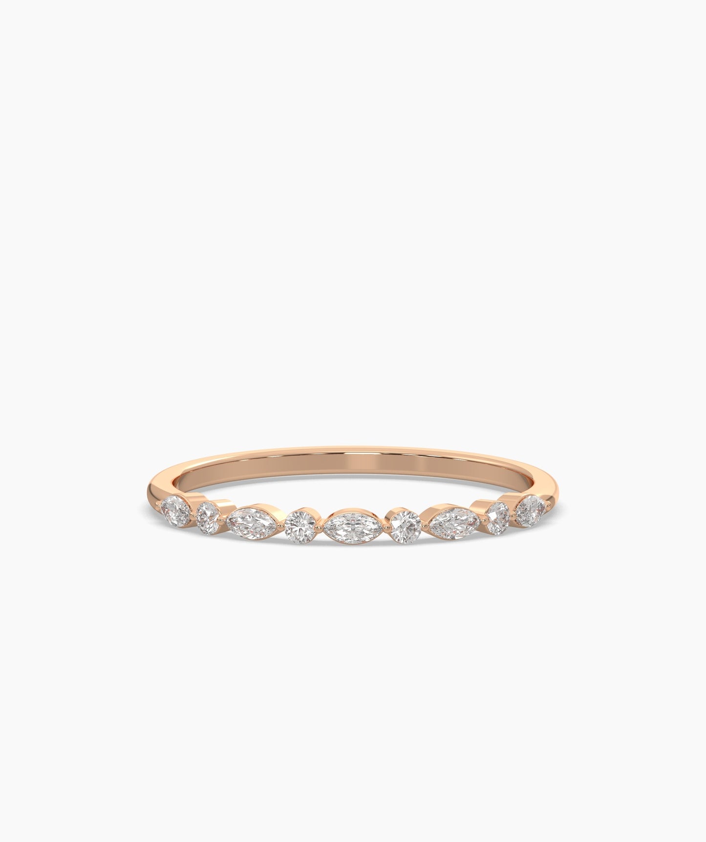 Diamond Band with Unique Stone Shapes