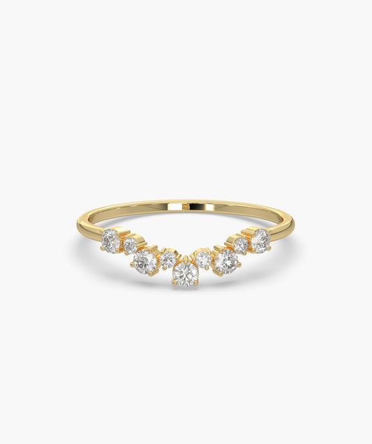 Radiant Tiara Diamond Pavé Crown Ring