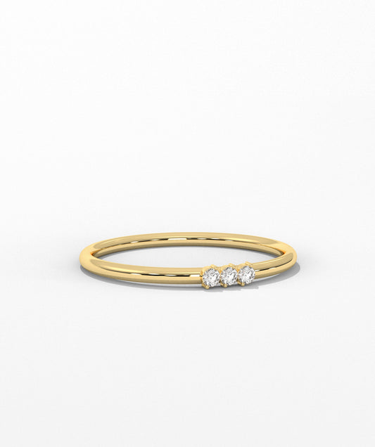 Trinity of Light Minimalist Diamond Band