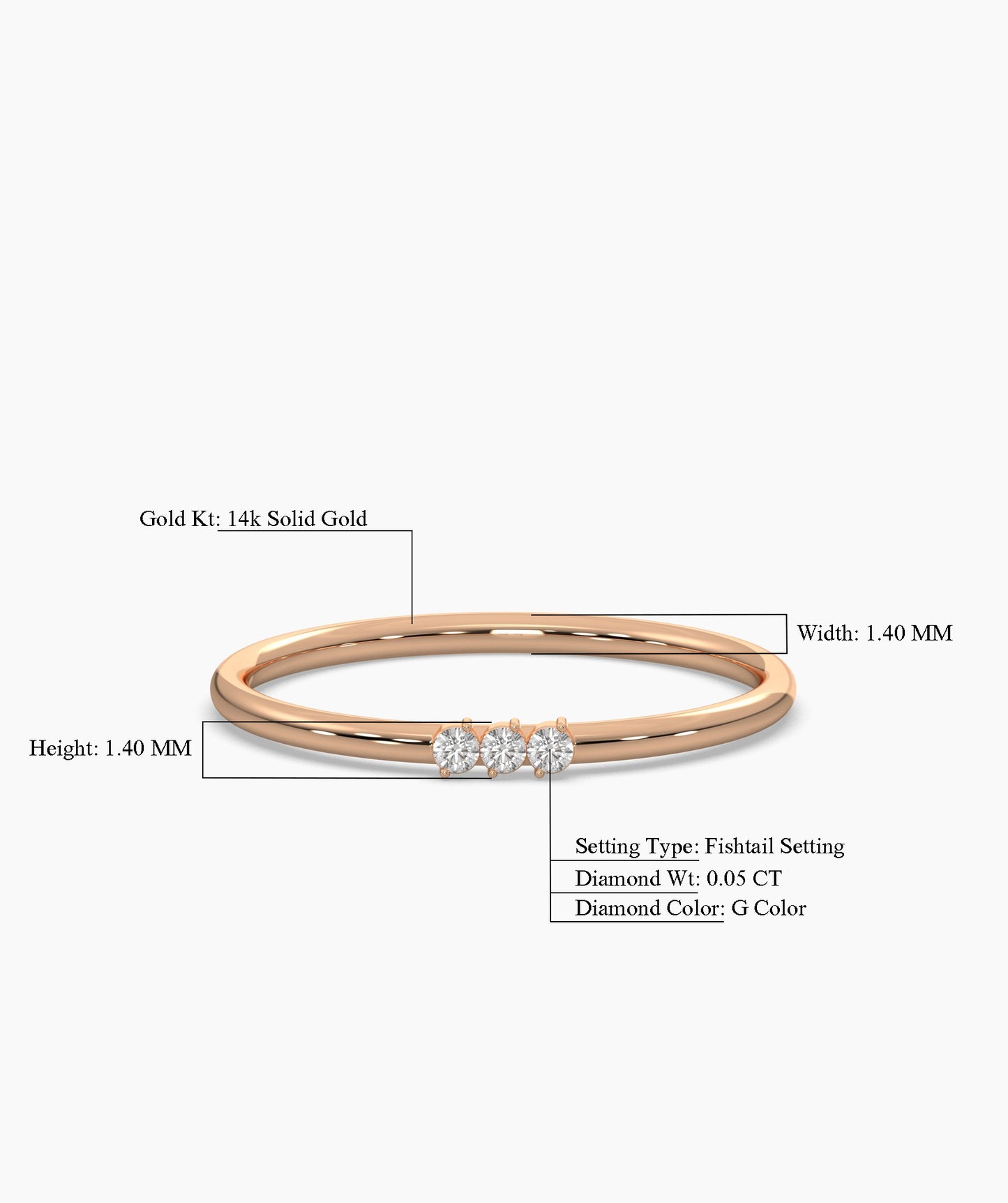 Trinity of Light Minimalist Diamond Band
