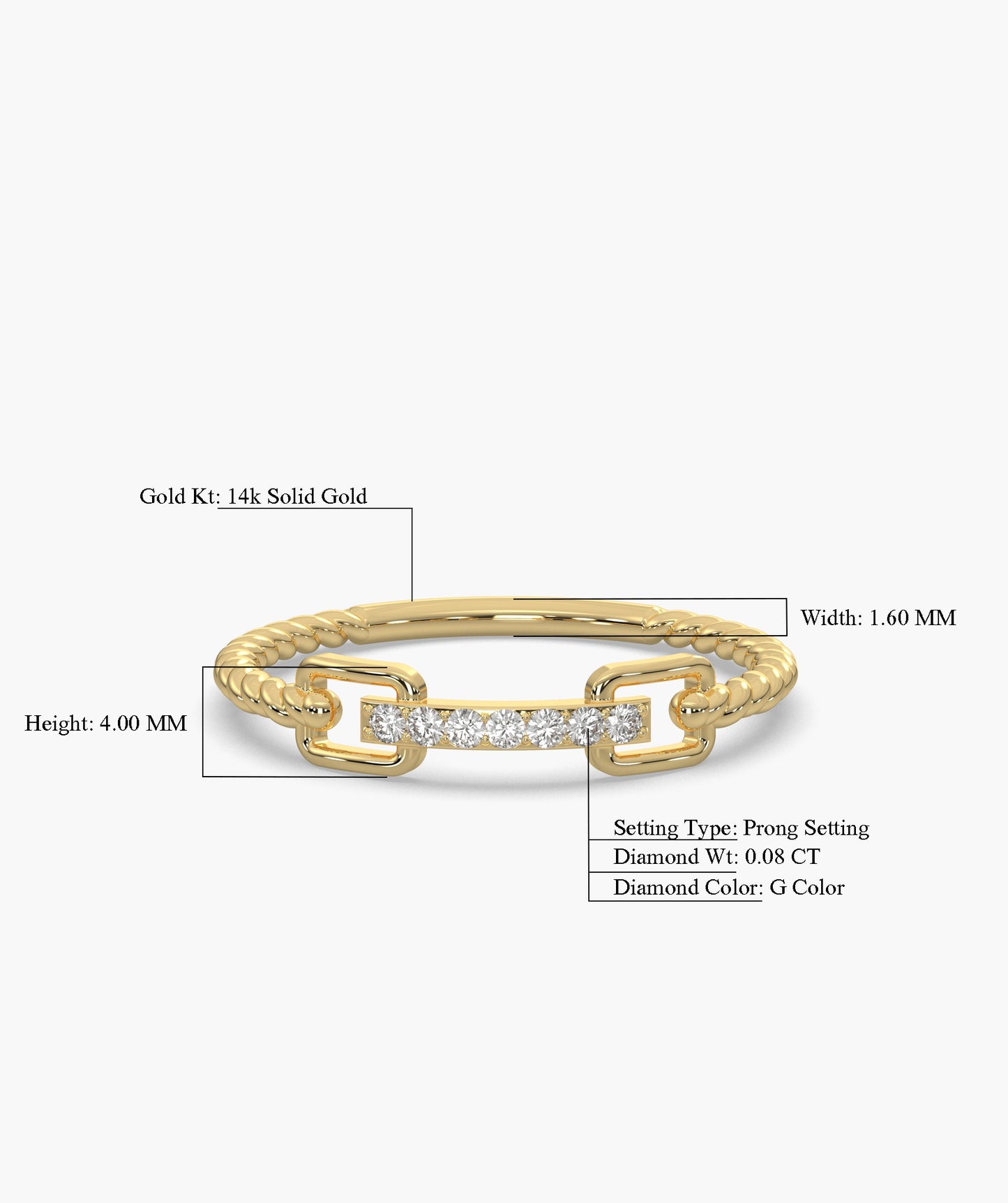 Rope Link Diamond Band