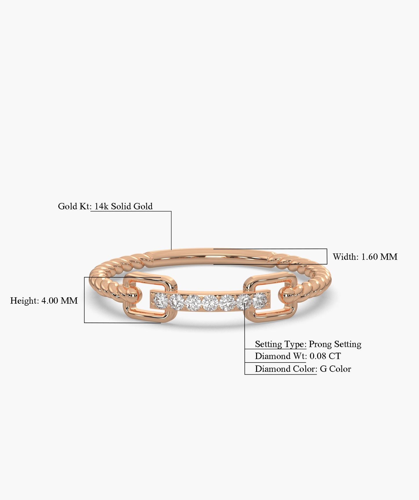 Rope Link Diamond Band