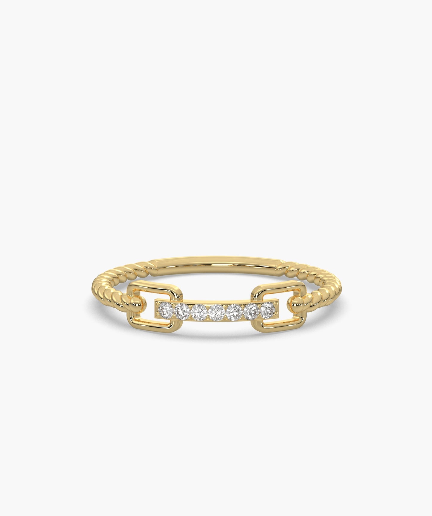 Rope Link Diamond Band
