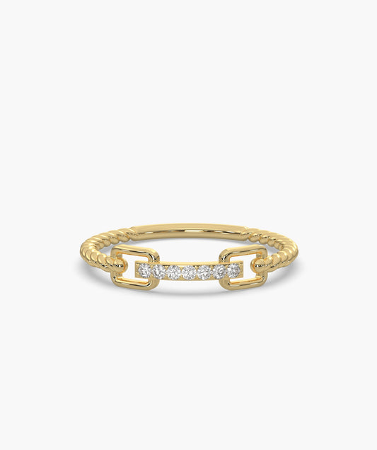 Rope Link Diamond Band