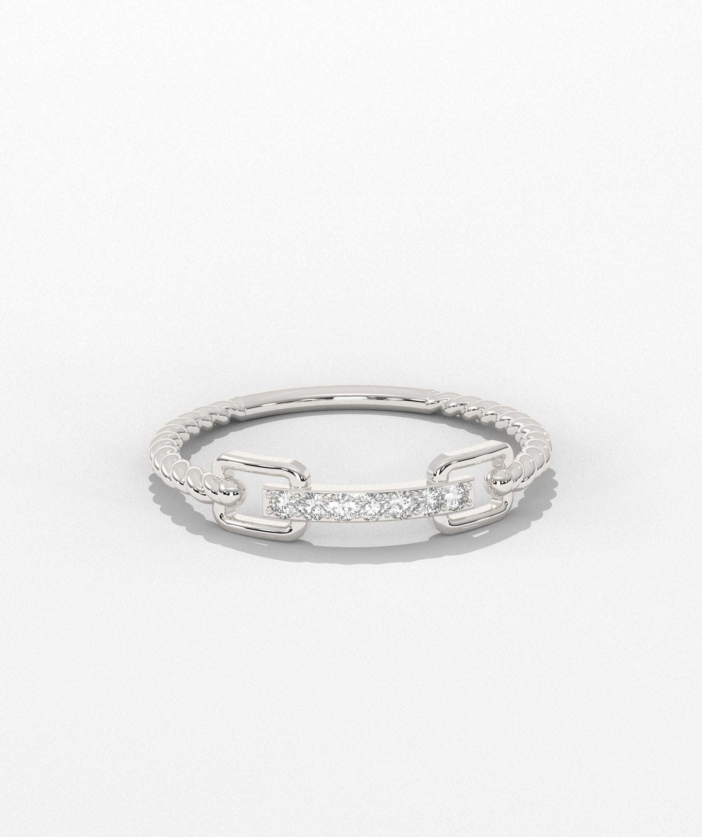 Rope Link Diamond Band