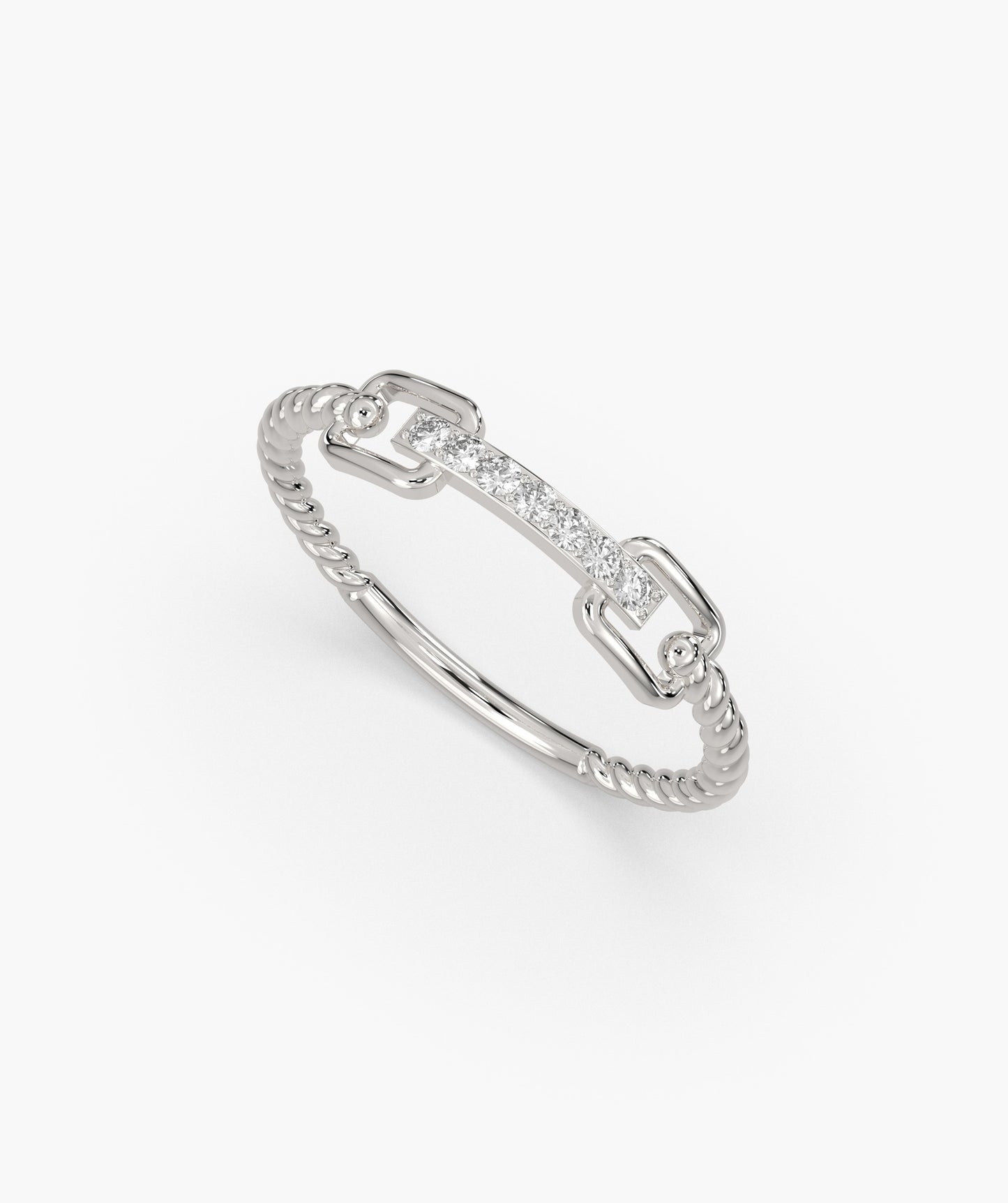Rope Link Diamond Band