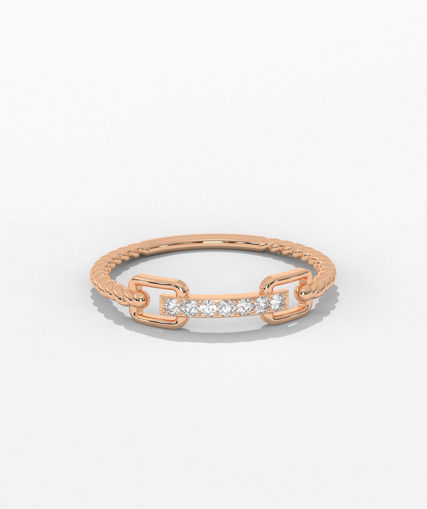 Rope Link Diamond Band