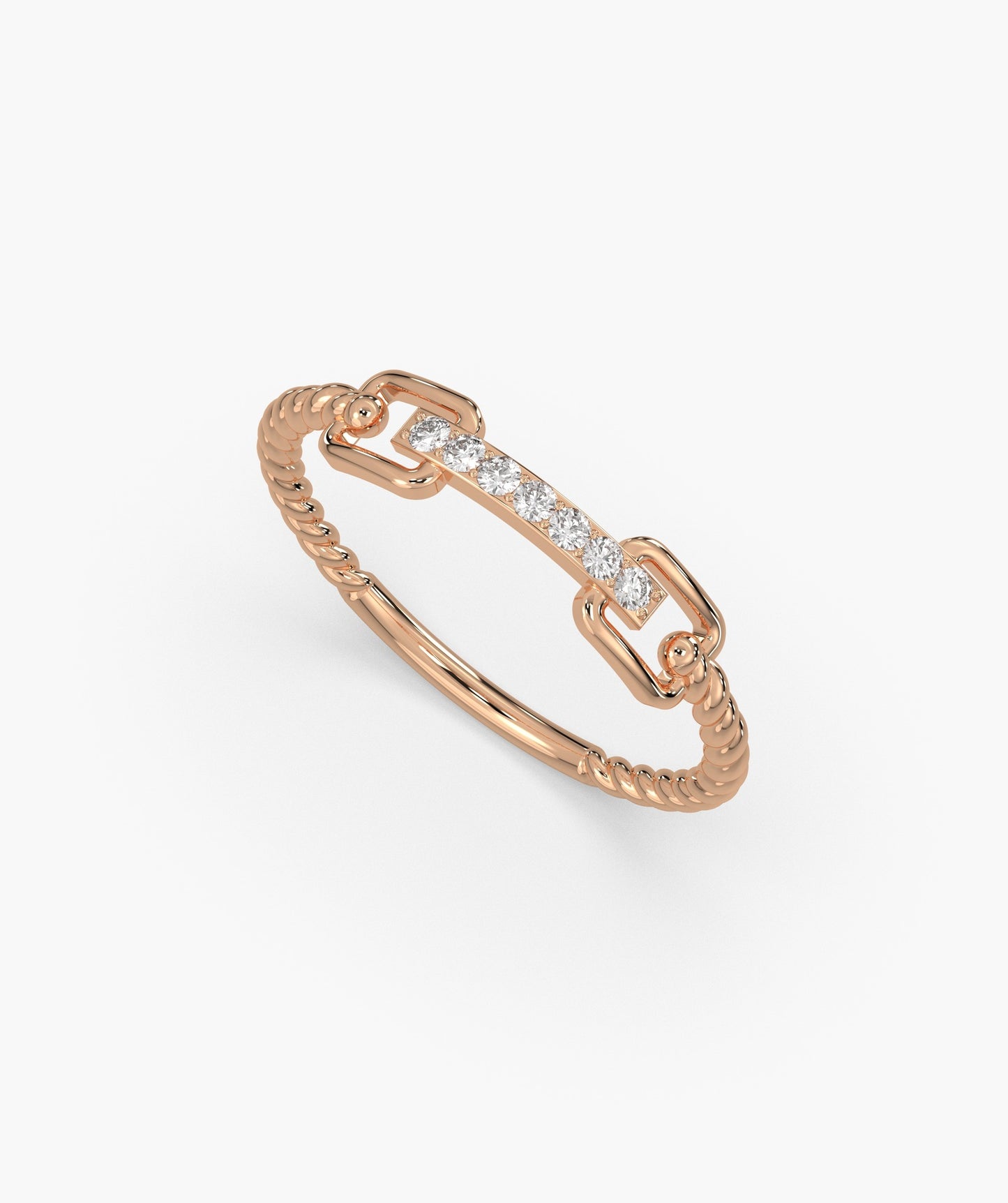 Rope Link Diamond Band