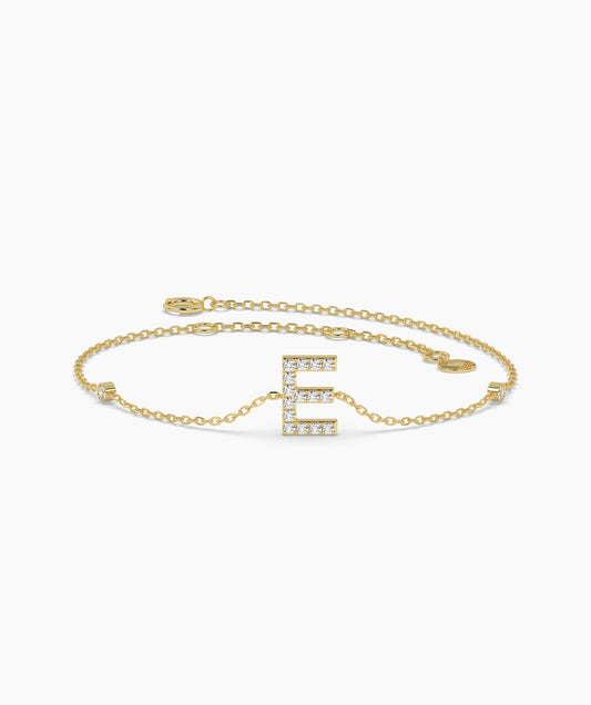 Personalized E Diamond Accent Bracelet