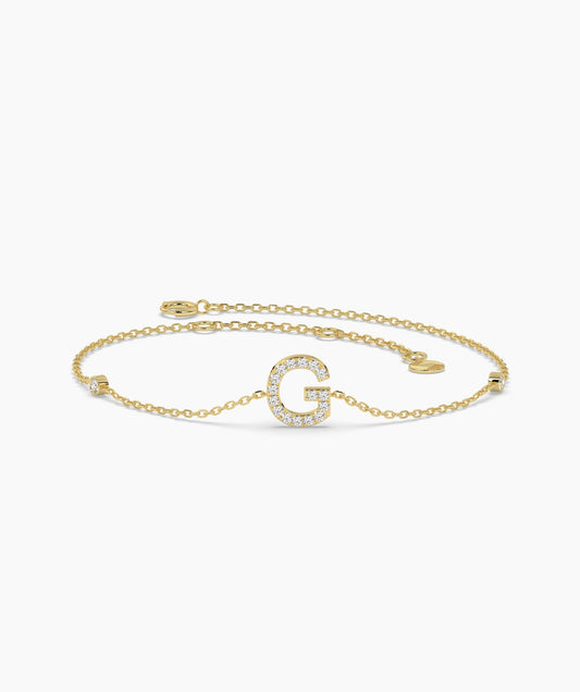 Adorned Initial G Gold Bracelet