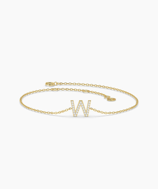 14K Gold Custom Letter Initial Bracelet
