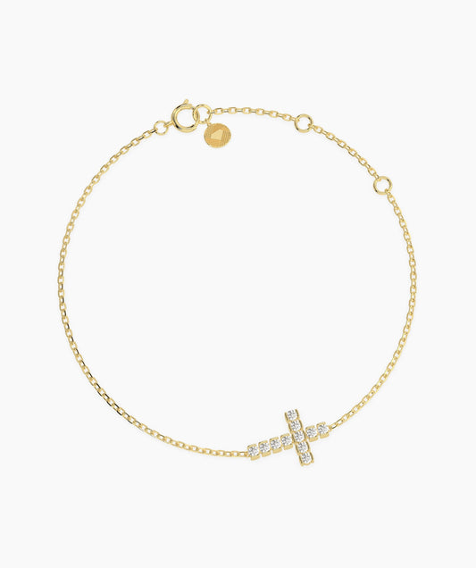 Minimal Diamond Cross Bracelet