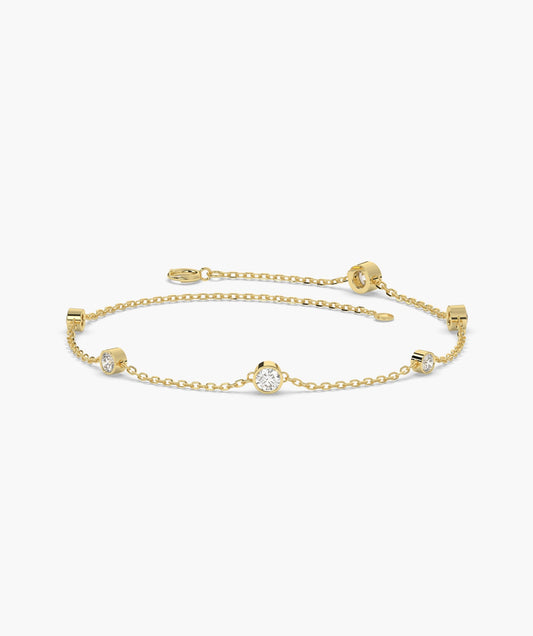 Bezel Diamond Station Bracelet